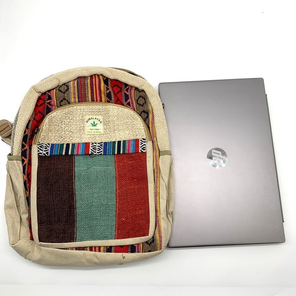 Handmade Multi Pocket Hemp Backpack - Picture 6 of 7